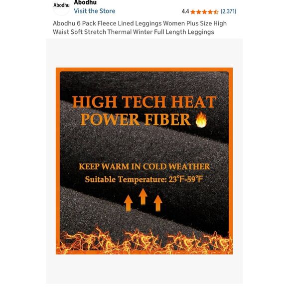 6 Pack of Fleece Lined Leggings - NEW! - Picture 2 of 16